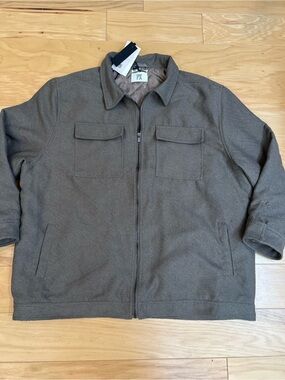 PX Brown Men's Military-Style Wool Blend Field Jacket